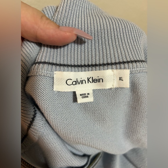 Calvin Klein half Zip Light Blue pullover sweater- size xl - Picture 6 of 8